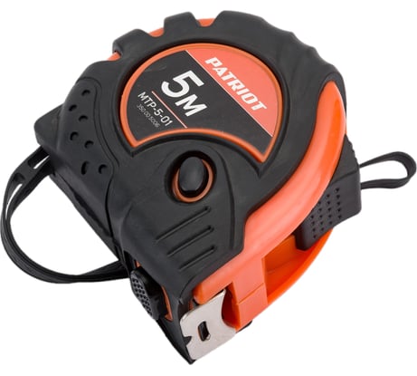 Рулетка, ширина ленты 19мм, ударопрочный корпус, обрезиненная, 5м PATRIOT MTP-5-01 350005006
