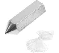 Отвес ТУНДРА цилиндрический, шнур 5 метров, 300 г 5080476