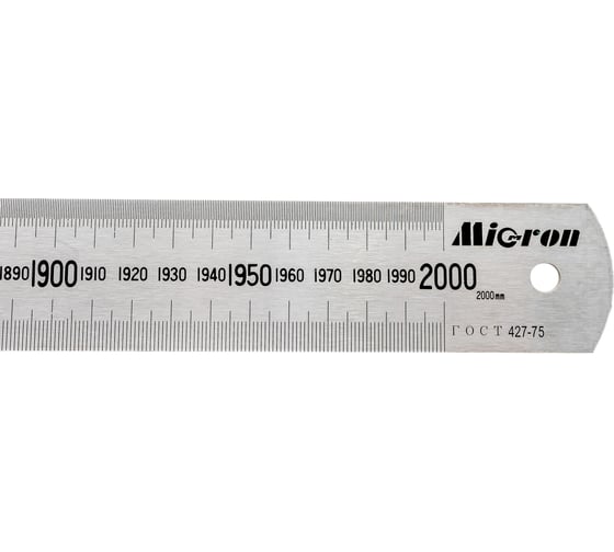 Измерительная металлическая линейка 2000х40х2.0 Micron МИК 123066