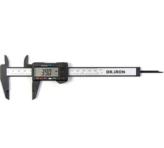 Электронный штангенциркуль Dr. IRON 150 мм Карбон, блистер DR6001
