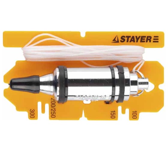 Строительный отвес со шнуром и противоударными ободками STAYER PROFI 1000 г 06352-100