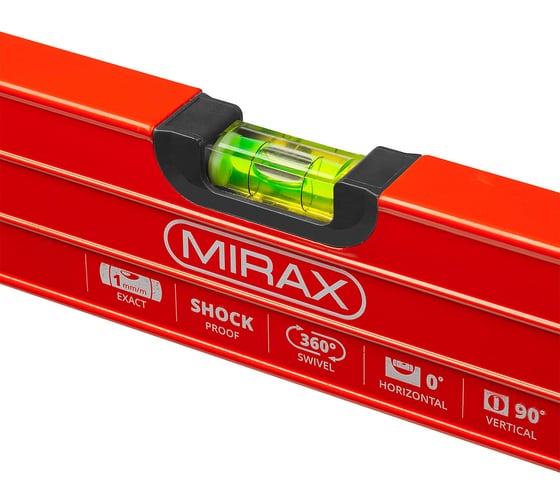 Коробчатый усиленный уровень MIRAX с ручками, 60 см 34603-060
