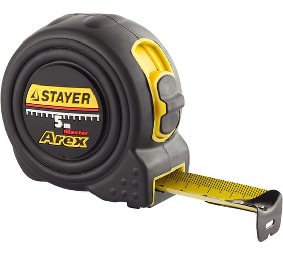 Рулетка STAYER PROF AREX, двухкомпонентный противоударный корпус, 5м/25мм 3410-05-25_z01 1