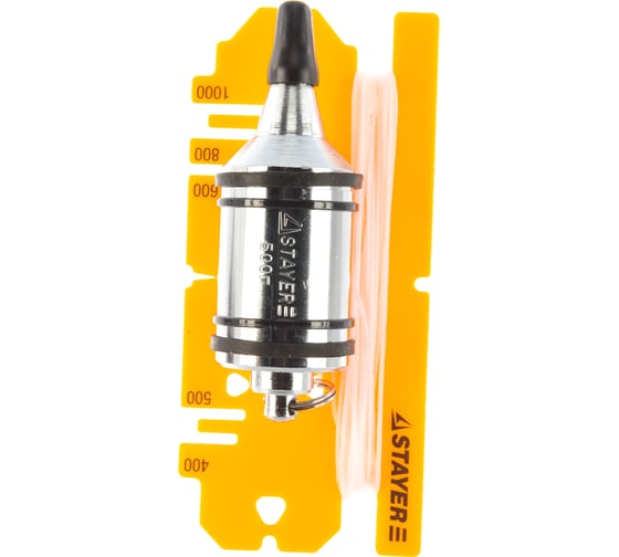 Строительный отвес STAYER PROFI со шнуром, с противоударными ободками, 500 г 06352-50