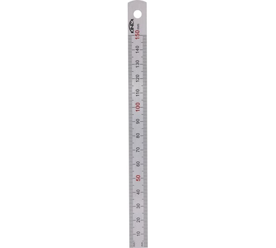 Стальная линейка 150х13х0,5 мм, шкала 1 мм Kinex (K-MET) 1022-0