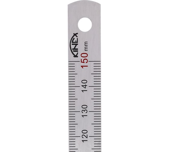 Стальная линейка 150х13х0,5 мм, шкала 1 мм Kinex (K-MET) 1022-0