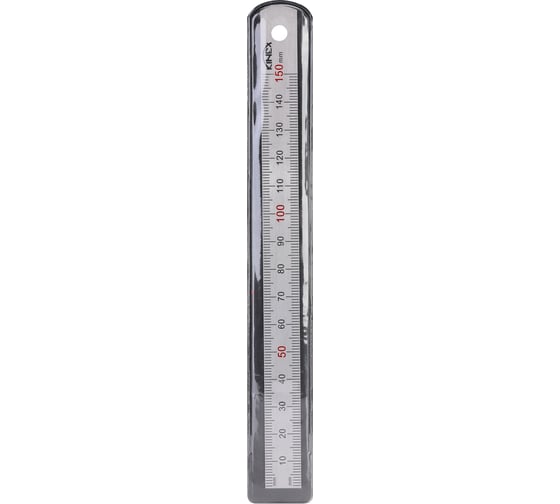 Стальная линейка 150х13х0,5 мм, шкала 1 мм Kinex (K-MET) 1022-0