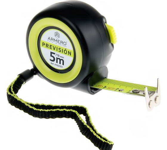 Рулетка Armero с автоблокировкой, 5м/19мм, мини, магнит, нейлон A102/051 1