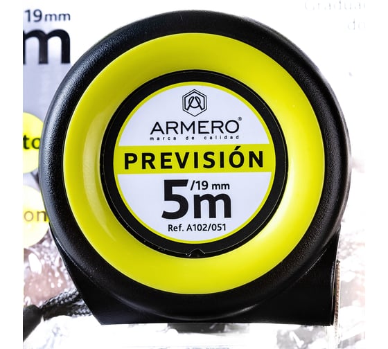 Рулетка Armero с автоблокировкой, 5м/19мм, мини, магнит, нейлон A102/051 1