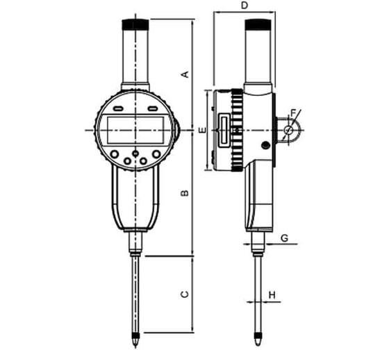 Индикатор Dasqua цифровой с абсолютной шкалой 0-25,4мм/0,001мм 5340-9110