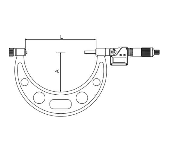 Микрометр Dasqua цифровой IP65 со сменными пятками 0-100мм/4", 4706-0001