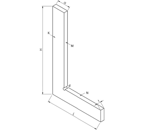 Угольник Kinex (K-MET) поверочный 300х200 мм, Класс 1, Тип УП, DIN875 4033-12-030