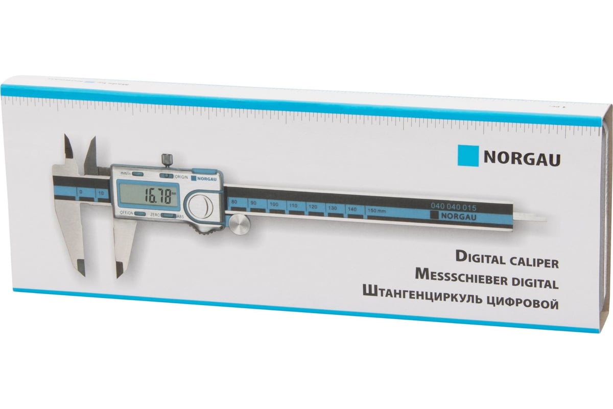 Цифровой штангенциркуль NORGAU ABS 150 мм, 0.01 мм, тип NCD-15AD с поверкой  040040015/П - выгодная цена, отзывы, характеристики, фото - купить в Москве  и РФ