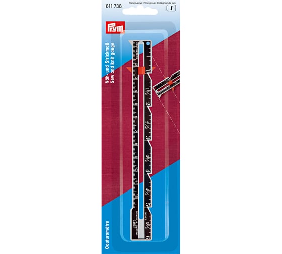 Раскройная линейка PRYM 12.5 см, шкала в см и дюймах 611738 158377
