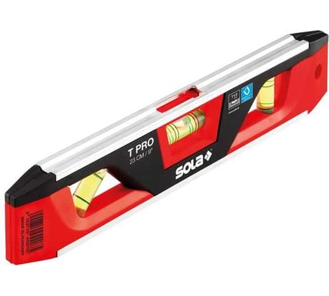 Уровень SOLA алюминиевый T Pro V-образный паз для труб, 2 глазка, точн. 1,00 мм/м 01430701