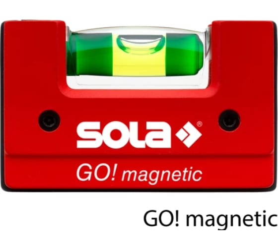 Уровень SOLA компактный магнитный GO Magnetic, 1 глазок, точн. 0,75 мм/м 01621101 1