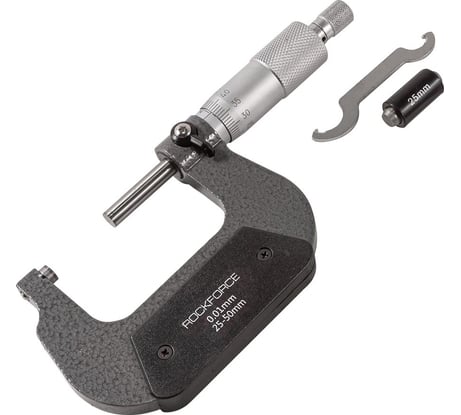 Микрометр Rockforce 25-50мм, 0.01мм, в футляре RF-5096P9050(18242)