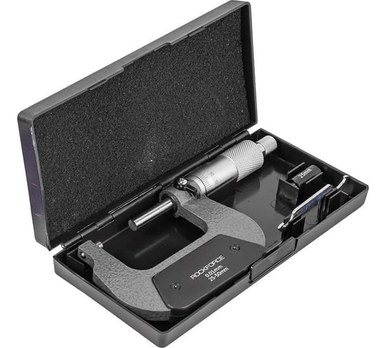 Микрометр Rockforce 25-50мм, 0.01мм, в футляре RF-5096P9050(18242)