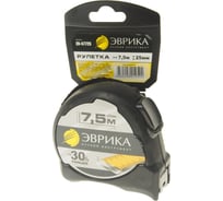 Рулетка Эврика 7.5м 25мм BLACK металл. корпус с одним фиксатором с держателем ER-47725 987309