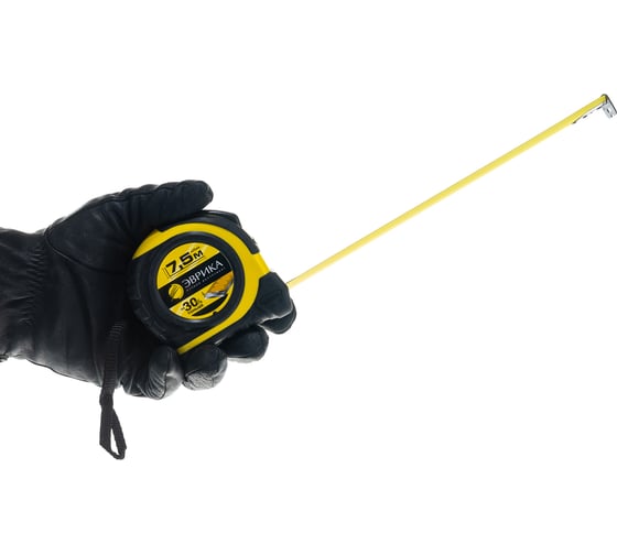 Рулетка ЭВРИКА 7.5м 25мм YELLOW профессиональная Pro-Grade с держателем ER-59725
