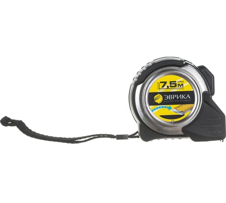 Рулетка Эврика 7.5м 25мм SILVER металл. корпус с двумя фиксаторами ER-41725 987262