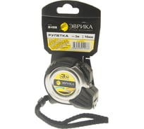 Рулетка Эврика 3м 16мм SILVER металл. корпус с двумя фиксаторами с держателем ER-41316 987260