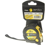 Рулетка Эврика 3м 16мм YELLOW обрезиненный корпус с двумя фиксаторами с держателем ER-63316 987284