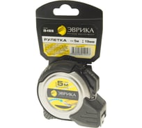 Рулетка Эврика 5м 19мм SILVER металл. корпус с двумя фиксаторами с держателем ER-41519 987261