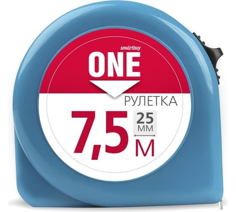 Измерительная рулетка Smartbuy 7.5 м х 25 мм, пластиковый корпус, фиксатор, усиленный зацеп, onetools/48 SBT-MTP-7525P1