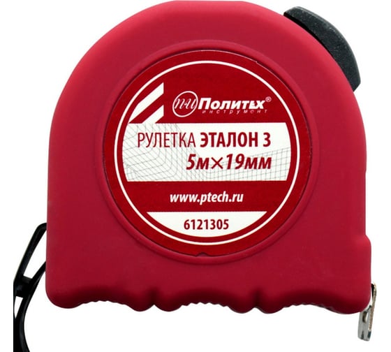 Рулетка Политех Эталон-3 5 м, 19 мм, пластиковый корпус 6121305 1