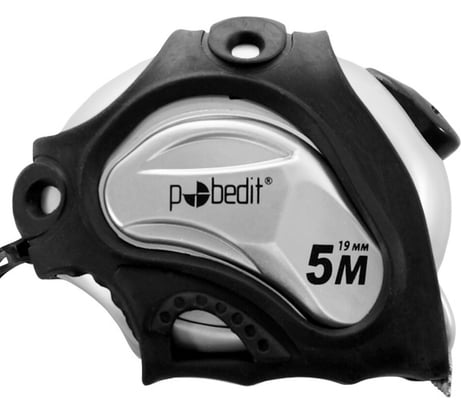 Рулетка Pobedit Микрон-5 5 м, 19 мм, обрезиненный корпус, авто стоп 6141505