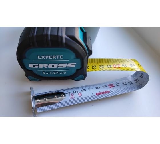 Рулетка GROSS Experte, 5 м x 27 мм, двухкомпонентный корпус, магнит ...