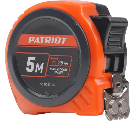 Рулетка Patriot MTP-5-25, ABS-корпус, 5м25 мм 350005025