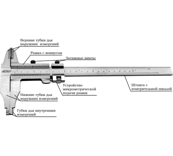 Штангенциркуль АЛЬФА-НДТ ШЦ-II-500-0,05 (с первичной калибровкой) УП-00003839