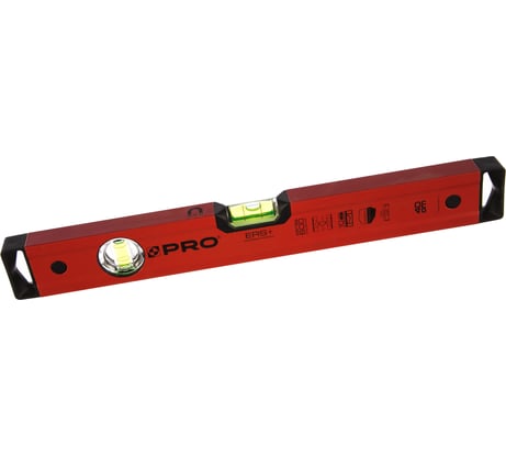 Алюминиевый уровень PRO 600 с 2 магнитами, красный, 40 см A3-040