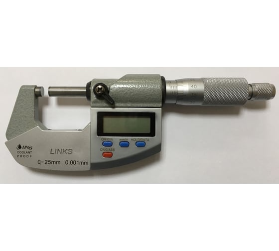 Цифровой микрометр Links гладкий МКЦ 0-25мм IP65 727 I-00 IP 65