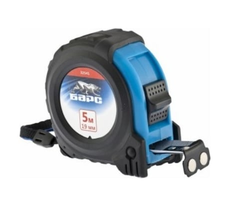 Рулетка БАРС Вектор 5 м х 19 мм, утолщенное полотно, магнитный зацеп 32541