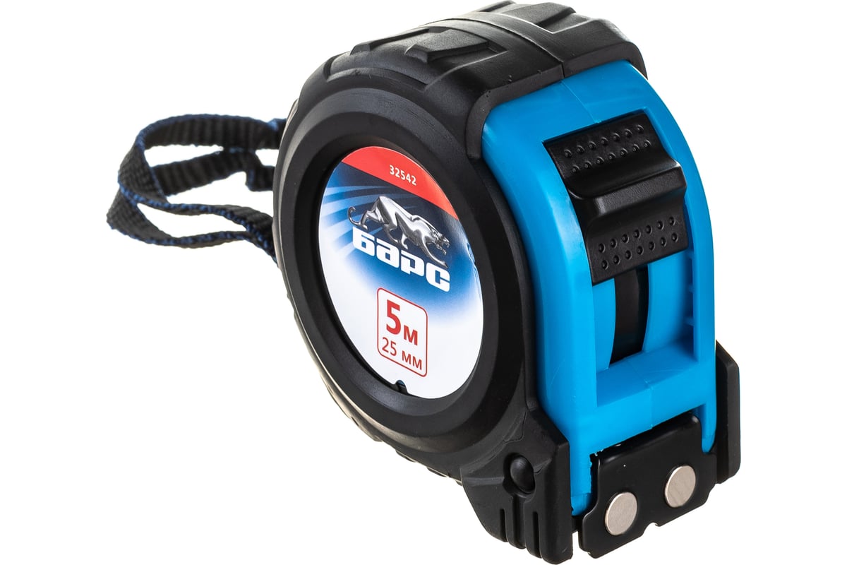 Рулетка БАРС Вектор 5 м х 25 мм, утолщенное полотно, магнитный зацеп ...