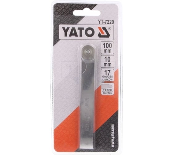 Измерительные щупы YATO 100мм 17шт. 0,02-1мм YT-7220 37147220 092 1