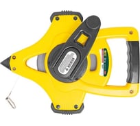 Геодезическая рулетка FIT стальная лента, открытый пластиковый корпус, ускоренная перемотка, прорезиненная ручка, 50 м 17805