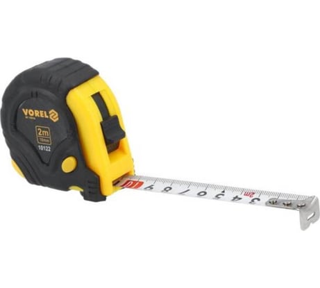 Рулетка VOREL 2м х 16мм с боковым фиксатором 10122