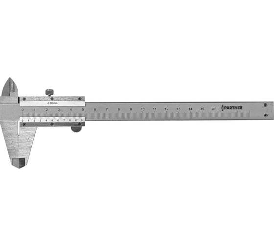 Штангенциркуль Partner 0-150 мм, 0.02 мм; внутр. Ø, наруж. Ø + глубиномер, в пластиковом футляре PA-5096P1(26617) 30994767