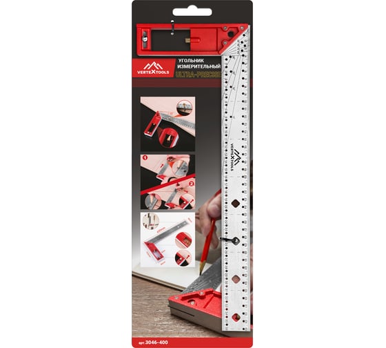 Угольник vertextools измерительный ultra-precise 400мм 3046-400 1