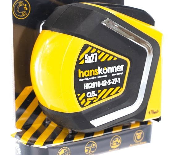 Рулетка Hanskonner 5x27+0,5м HK2010-02-5-27-1