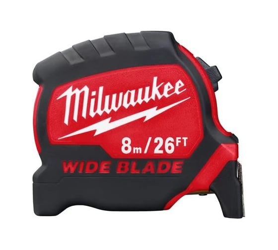 Рулетка Milwaukee Премиум с широким полотном, 8 м-26 фт, футовая 4932471818 1