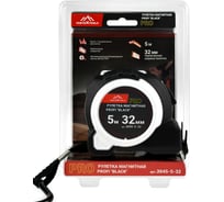 Рулетка vertextools profi "black" магнитная, автостоп, нейлон 5x32мм 3045-5-32