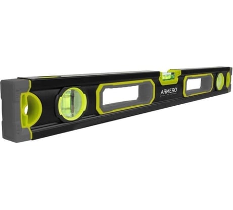 Алюминиевый уровень ARMERO 60 см., 3 глазка, магнит A136/060