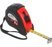 Рулетка BARTEX 3 м, обрезиненный пластик, 16 мм, с фиксатором, + кнопка 205778