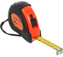Рулетка BARTEX 10 м, обрезиненный пластик, 25 мм, с фиксатором, + кнопка 205781
