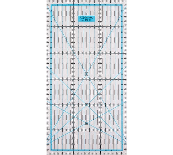 Линейка для пэчворка Gamma QRL-01 15х30 см, пластик 389496 1